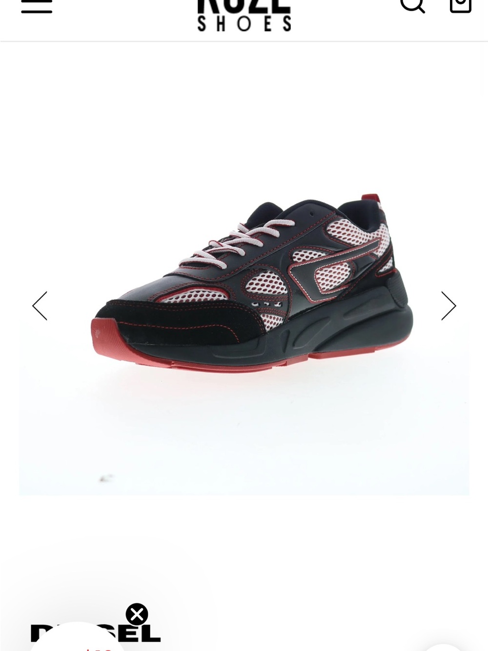 Diesel S-Serendipity Sport X S Mens Black Leather Lifestyle Sneakers Shoes